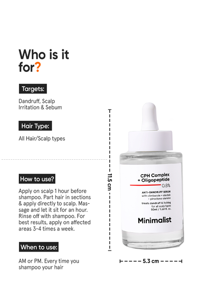 Minimalist Anti-Dandruff Hair Serum CPH Complex Oligopeptide 0.8% Scalp Treatment