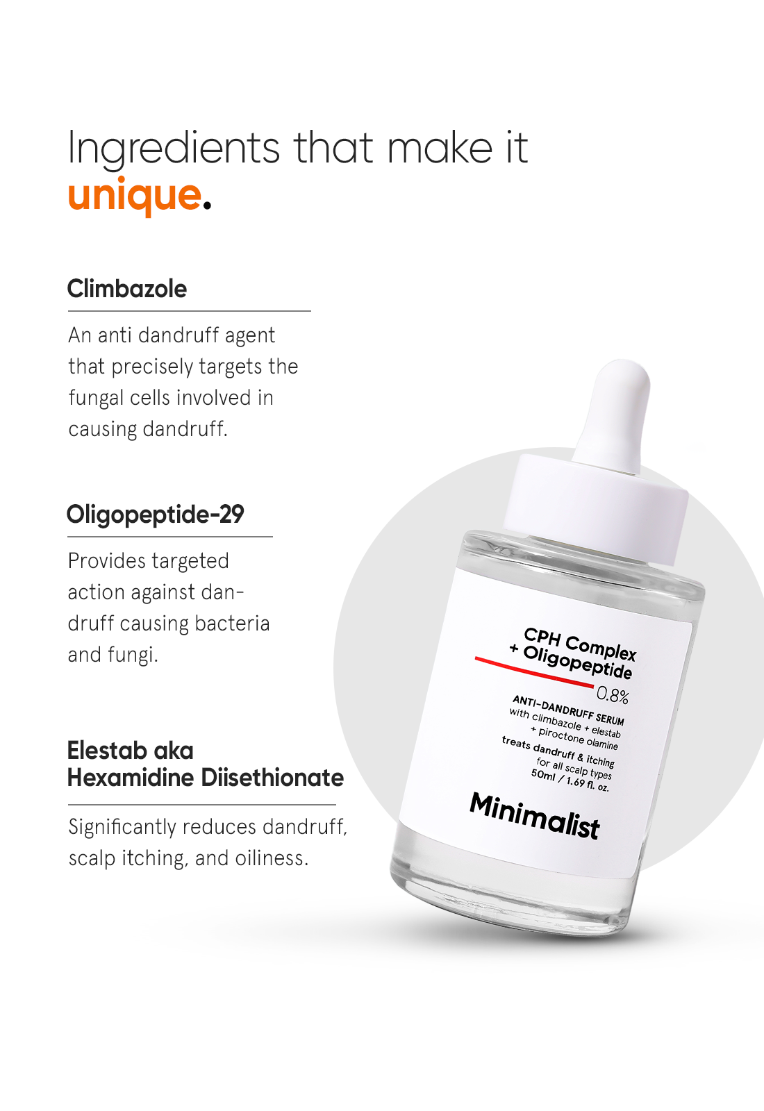 Minimalist Anti-Dandruff Hair Serum CPH Complex Oligopeptide 0.8% Scalp Treatment