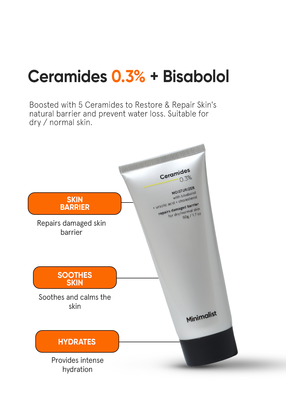 Minimalist Ceramides 0.3% Barrier Repair Moisturizer with Soothing Bisabolol