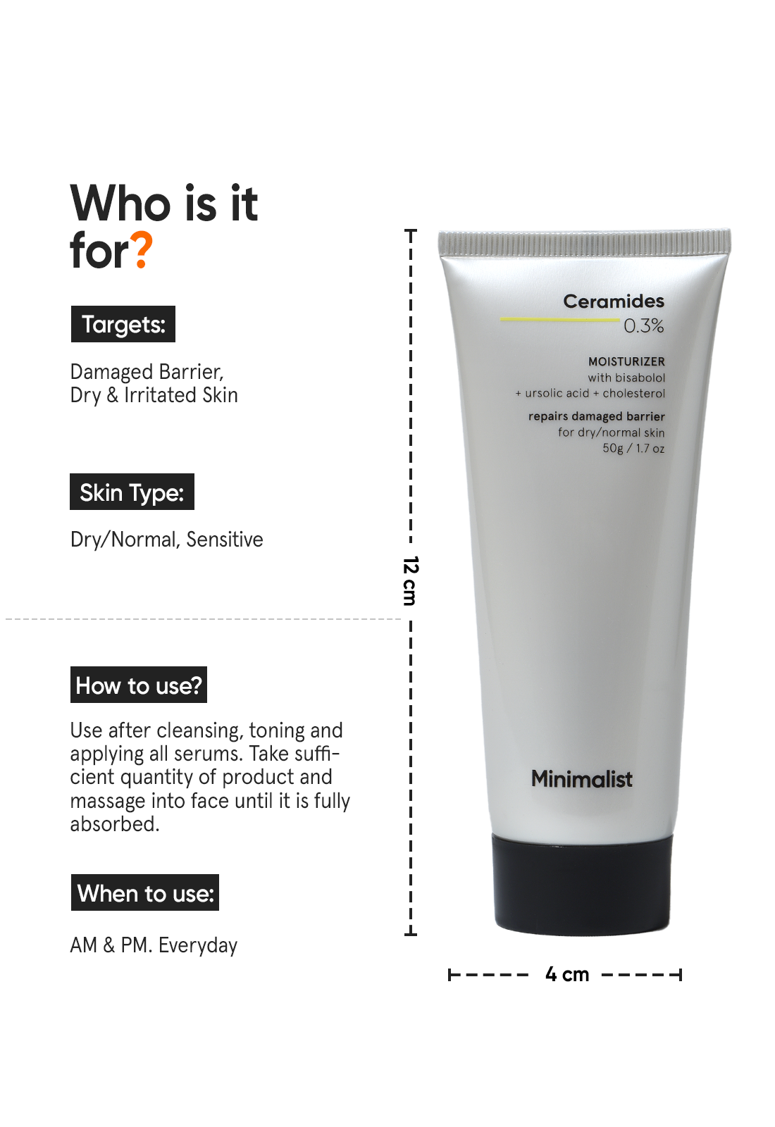 Minimalist Ceramides 0.3% Barrier Repair Moisturizer with Soothing Bisabolol