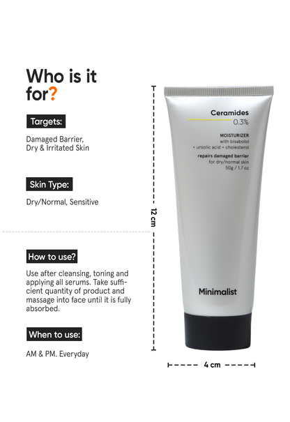 Minimalist Ceramides 0.3% Barrier Repair Moisturizer with Soothing Bisabolol