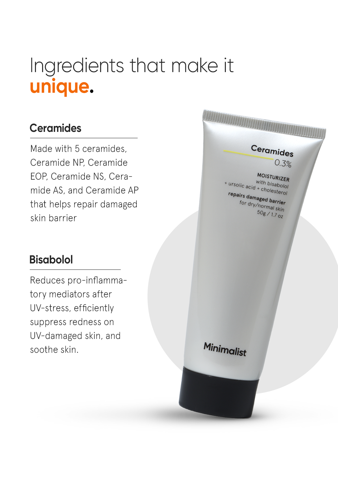 Minimalist Ceramides 0.3% Barrier Repair Moisturizer with Soothing Bisabolol