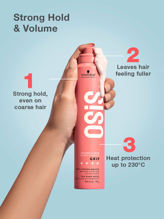 Schwarzkopf Professional OSiS+ Grip Extra Strong Volume and Body Mousse