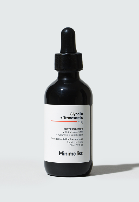Minimalist 11% Glycolic and Tranexamic Acid Body Exfoliator Skin Brightening