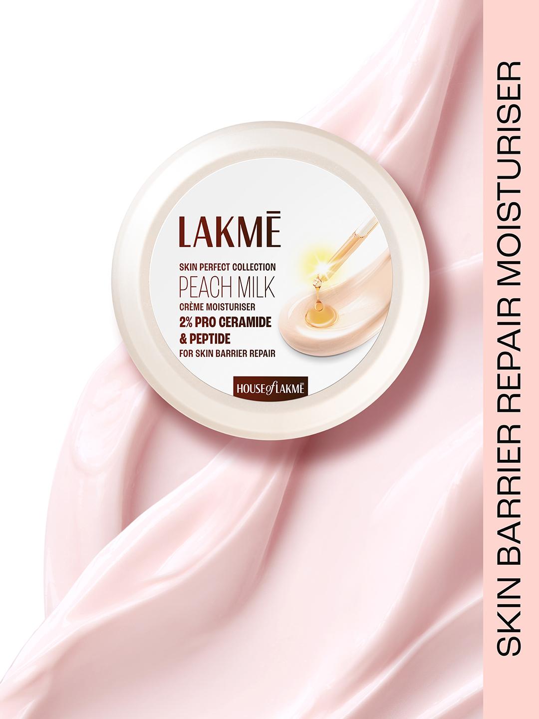 Lakme Peach Creme Moisturizer: Ceramide & Peptide Skin Barrier Repair Daily Cream