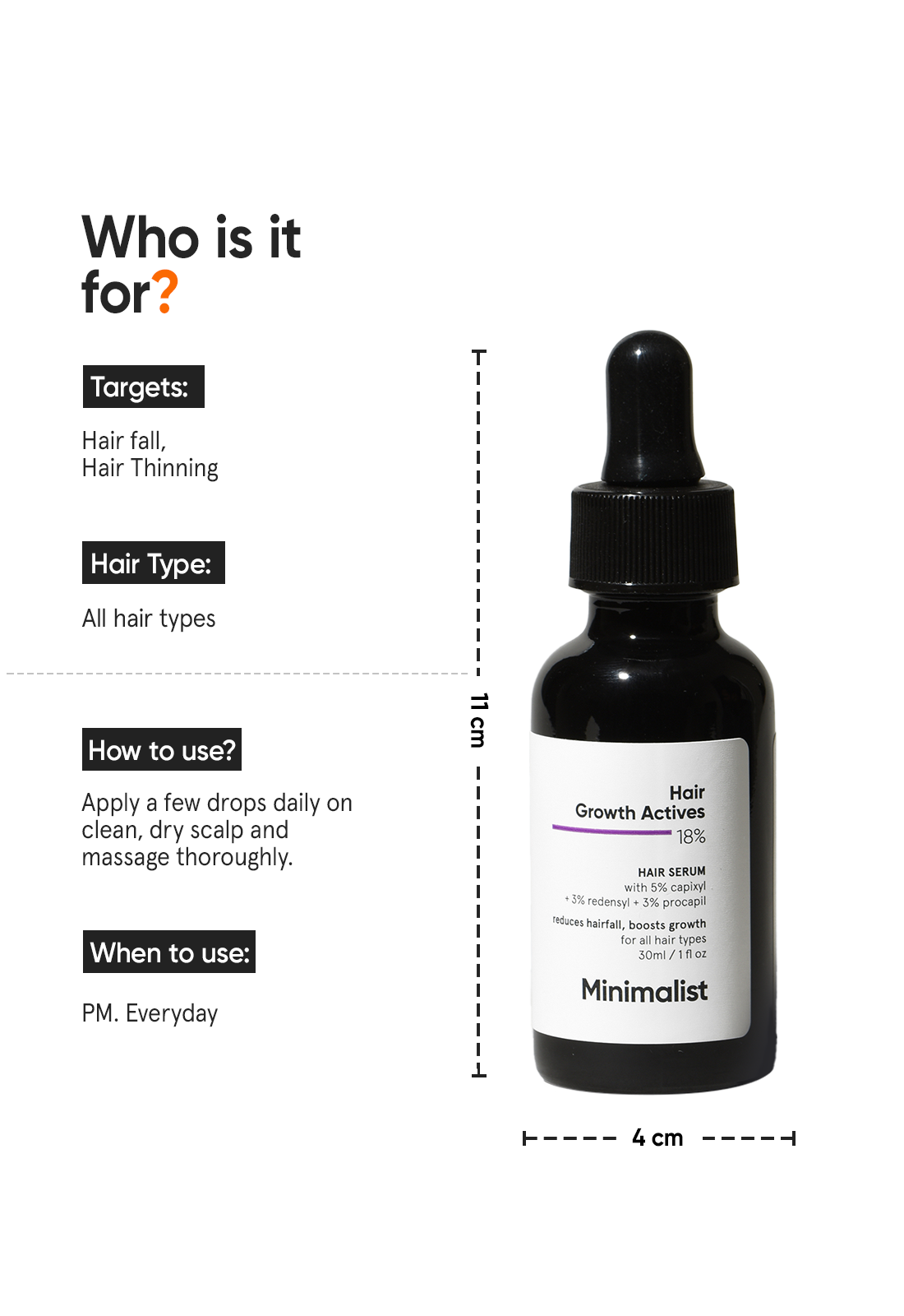 Minimalist Hair Growth Actives 18% Serum with Redensyl and Capixyl