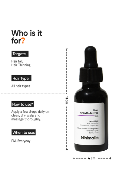 Minimalist Hair Growth Actives 18% Serum with Redensyl and Capixyl