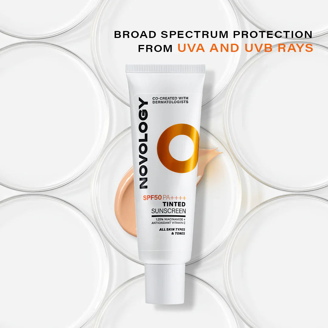 Novology SPF 50 PA++++ Tinted Sunscreen with Niacinamide 1.76oz