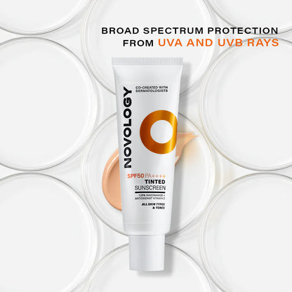 Novology SPF 50 PA++++ Tinted Sunscreen with Niacinamide 1.76oz