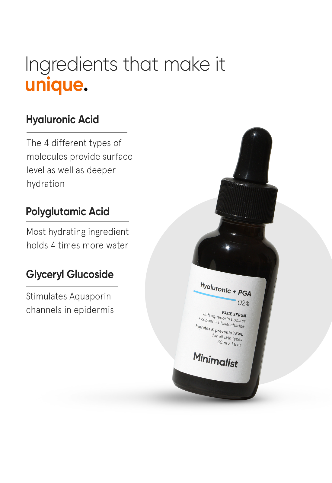 Minimalist Hyaluronic Acid and PGA 2 Percent Hydrating Face Serum