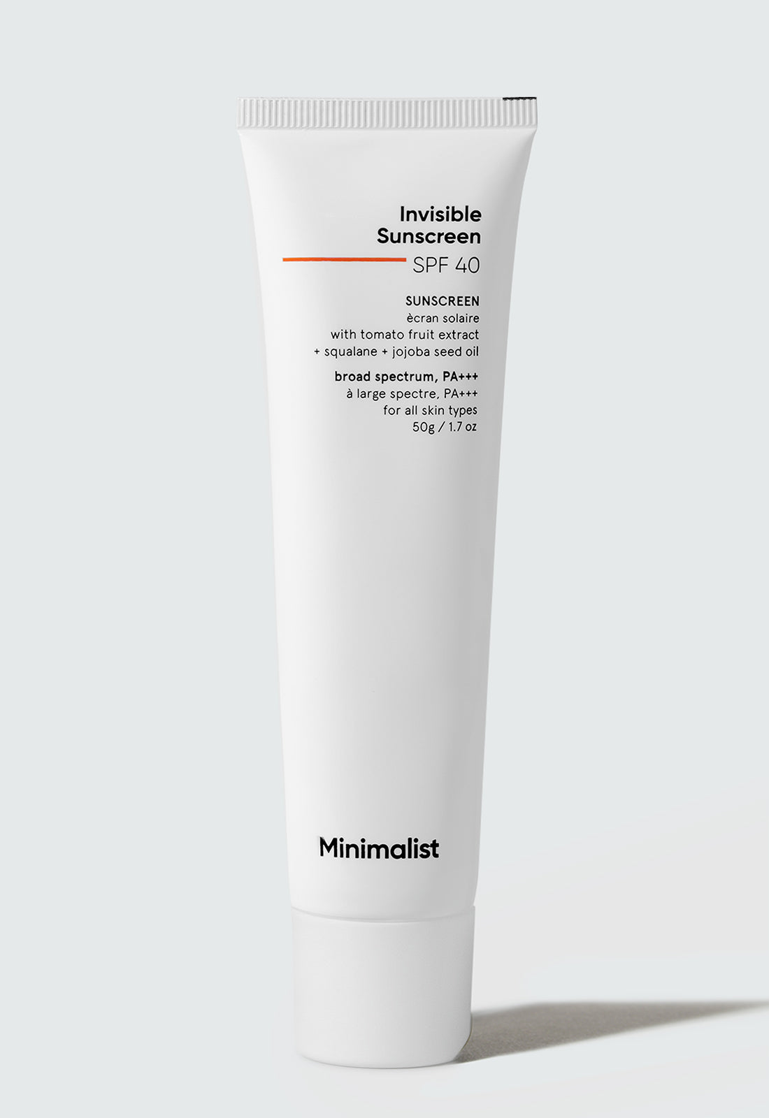 Minimalist Invisible SPF 40 Sunscreen Broad Spectrum Water Resistant