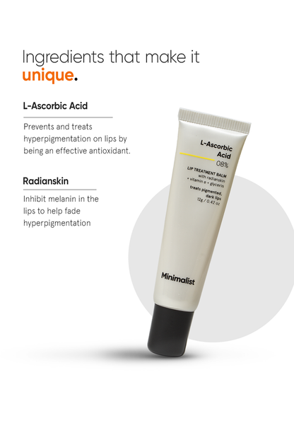 Minimalist 8% L-Ascorbic Acid Lip Treatment Balm for Dark Lips