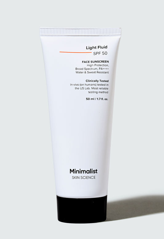 Minimalist Light Fluid SPF 50 Sweatproof Sunscreen No White Cast