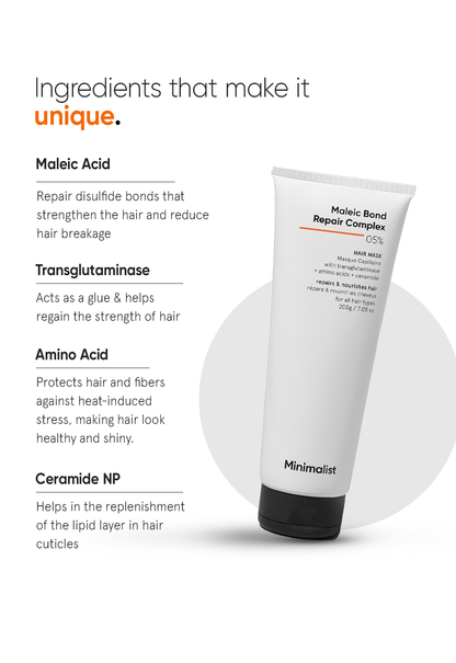 Minimalist Maleic Bond Repair Complex 5% Mask for Damaged Hair