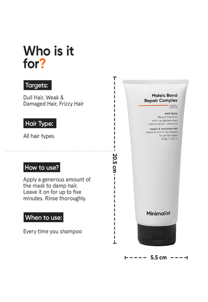 Minimalist Maleic Bond Repair Complex 5% Mask for Damaged Hair