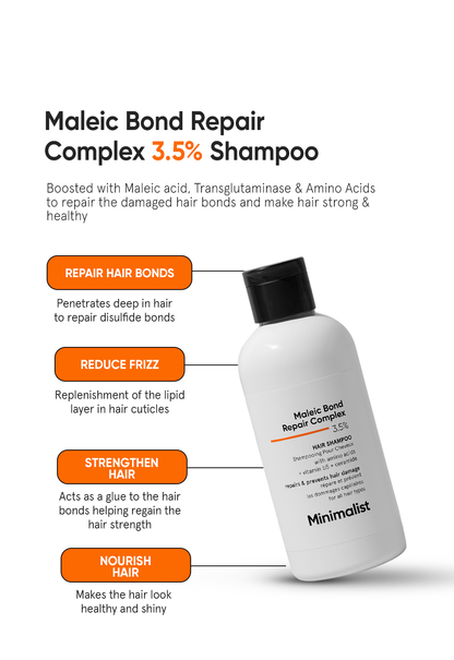 Minimalist Maleic Bond Repair Complex 3.5% Sulfate-Free Strengthening Hair Shampoo