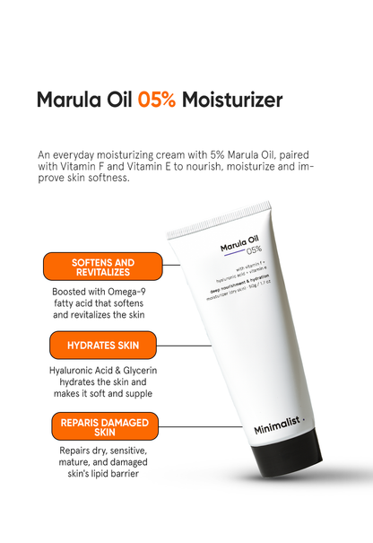 Minimalist 5% Marula Oil Deep Hydration Face Moisturizer for Dry Skin
