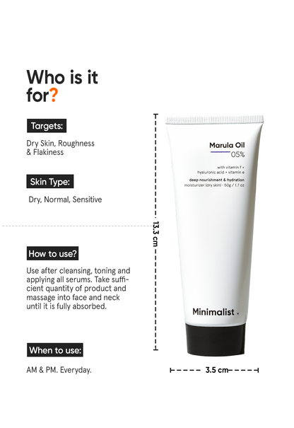Minimalist 5% Marula Oil Deep Hydration Face Moisturizer for Dry Skin
