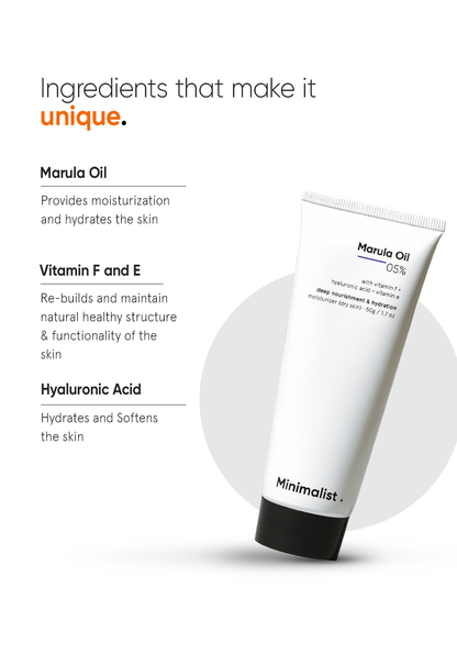 Minimalist 5% Marula Oil Deep Hydration Face Moisturizer for Dry Skin