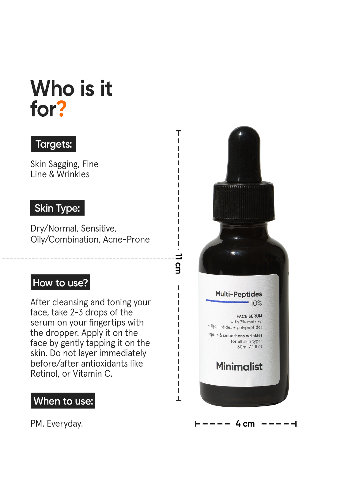 Minimalist Multi-Peptide Face Serum with 7% Matrixyl 3000