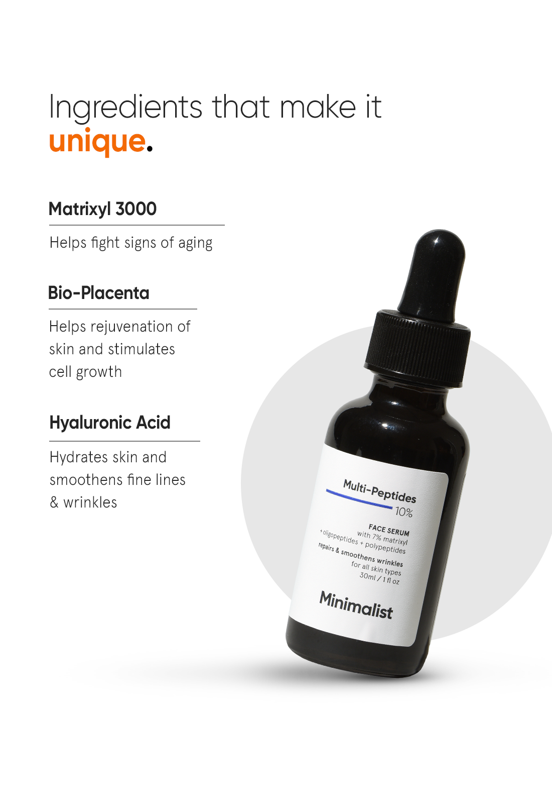 Minimalist Multi-Peptide Face Serum with 7% Matrixyl 3000