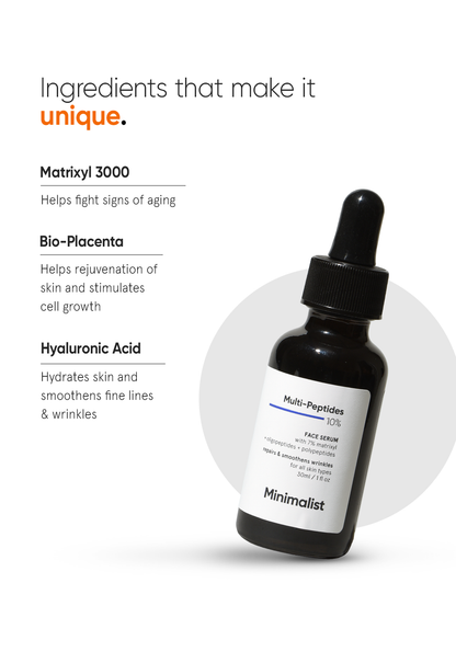 Minimalist Multi-Peptide Face Serum with 7% Matrixyl 3000