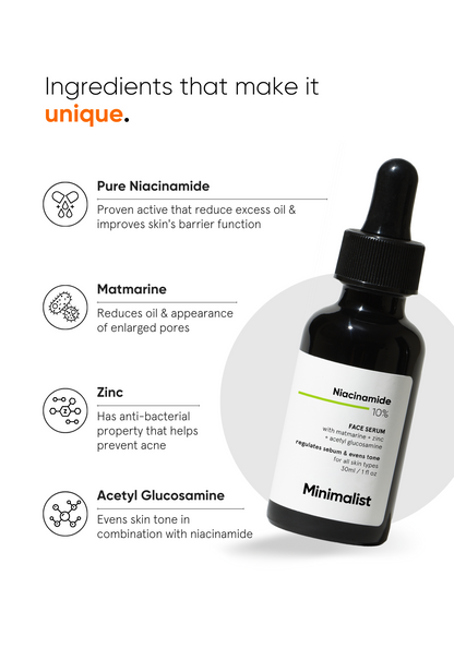 Minimalist Niacinamide 10% Face Serum for Oil Control and Pores