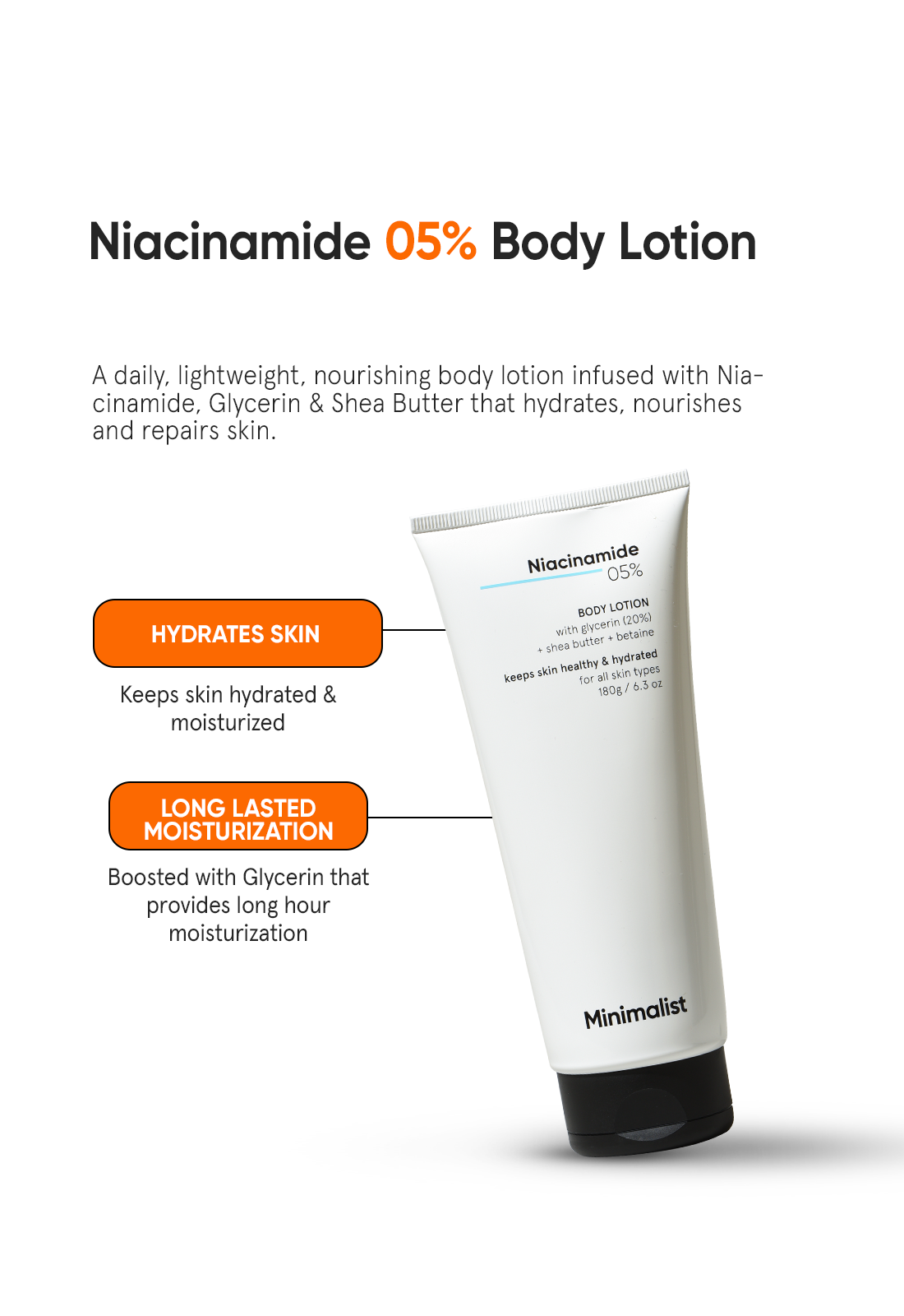 Minimalist Niacinamide 5% Body Lotion for Healthy and Hydrated Skin