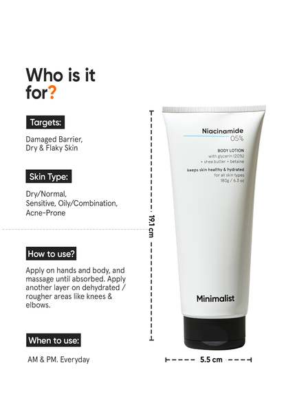 Minimalist Niacinamide 5% Body Lotion for Healthy and Hydrated Skin