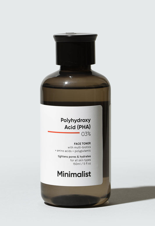 Minimalist PHA 3% Gentle Exfoliating Face Toner for Pore Tightening