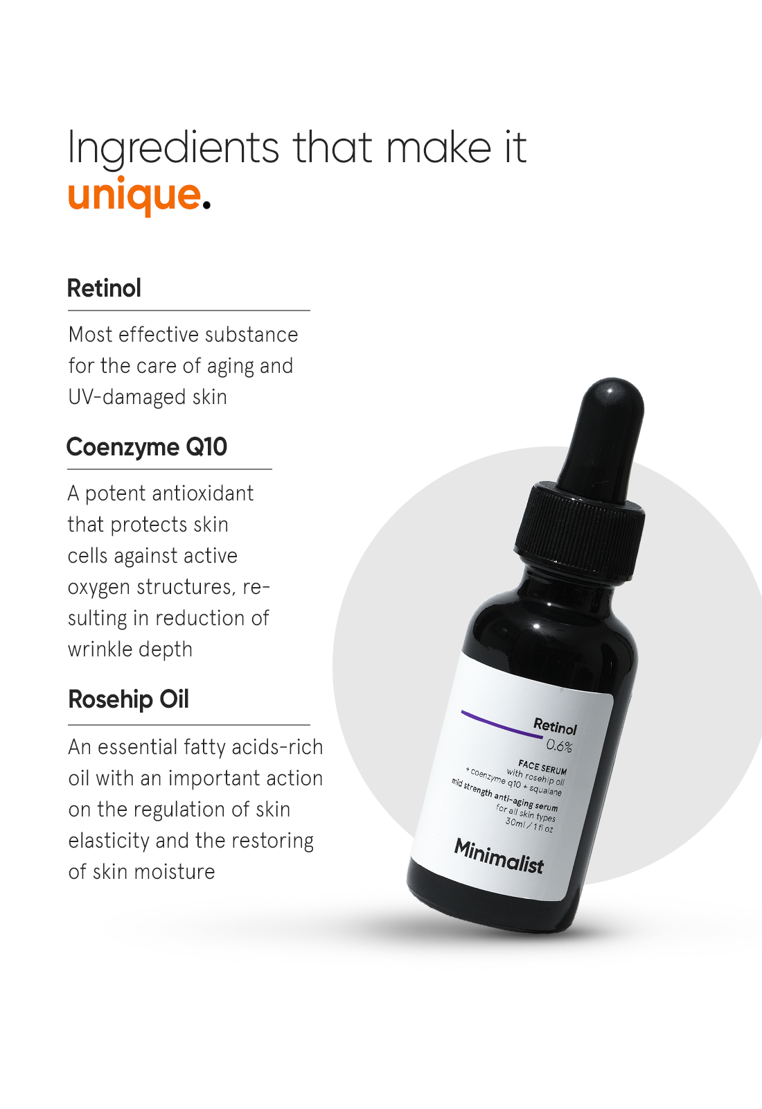 Minimalist Anti-Aging Retinol 0.6% Serum with Q10 and Squalane