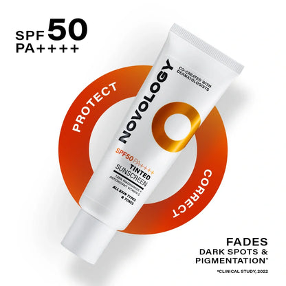 Novology SPF 50 PA++++ Tinted Sunscreen with Niacinamide 1.76oz