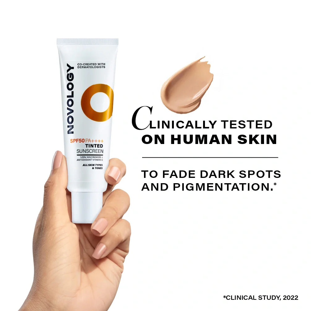 Novology SPF 50 PA++++ Tinted Sunscreen with Niacinamide 1.76oz