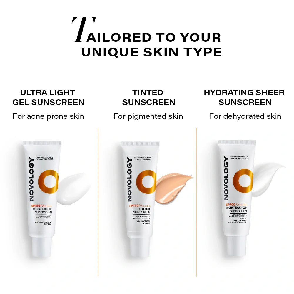 Novology SPF 50 PA++++ Hydrating Sheer Sunscreen With 4.25% Niacinamide
