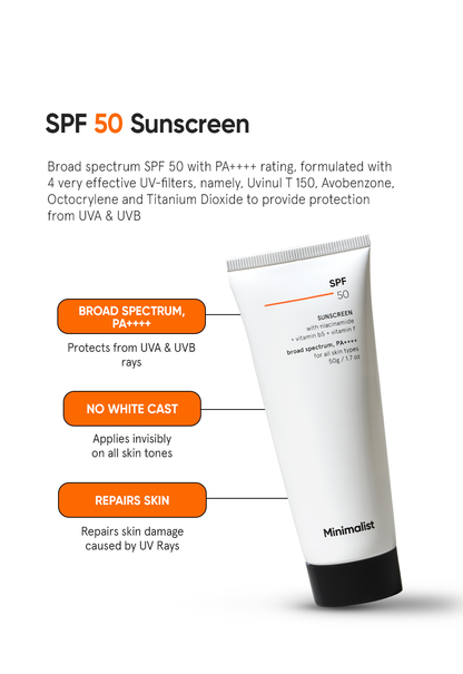 Minimalist Multi-Vitamin SPF 50 Sunscreen Broad Spectrum PA++++ Lightweight
