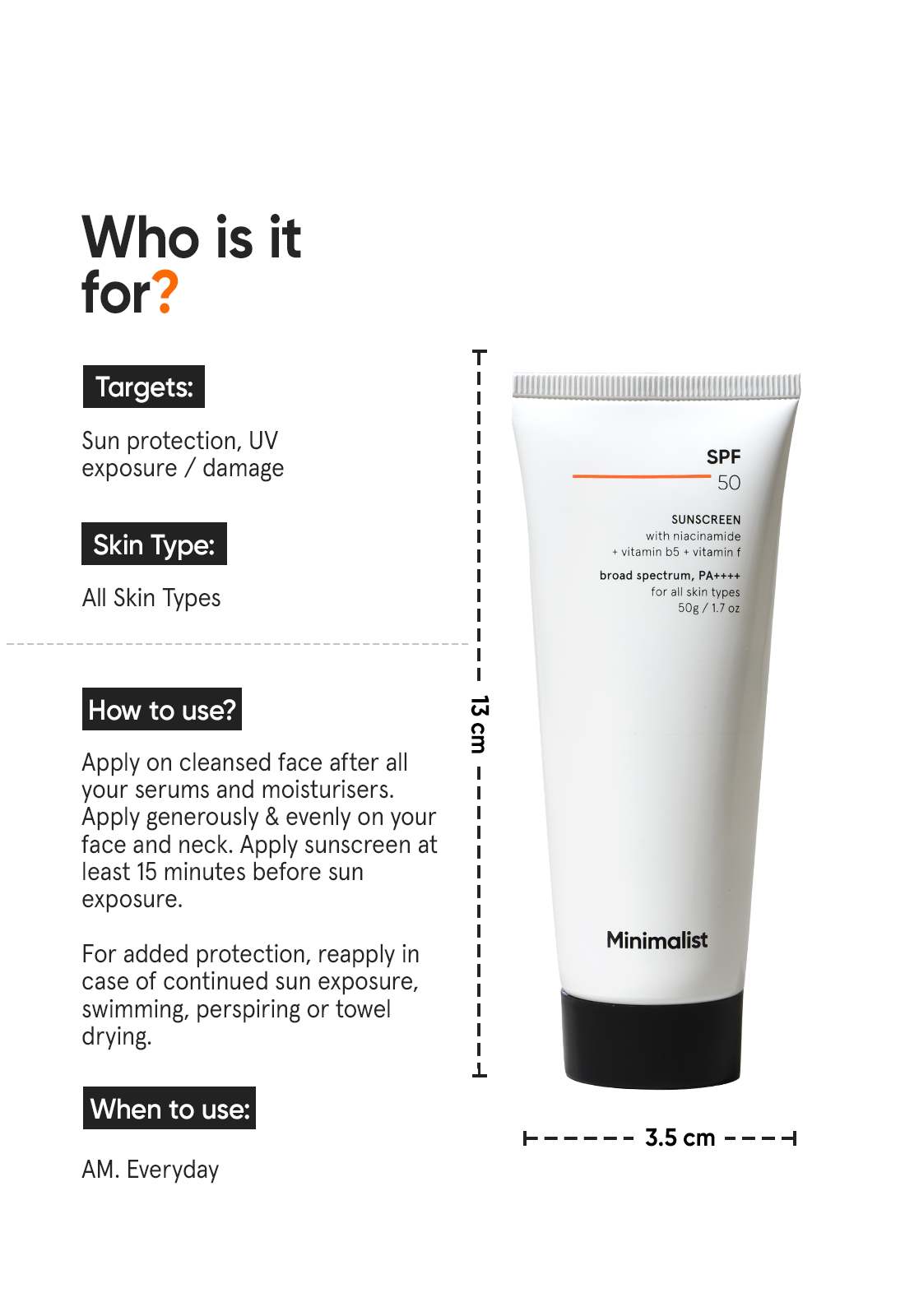 Minimalist Multi-Vitamin SPF 50 Sunscreen Broad Spectrum PA++++ Lightweight