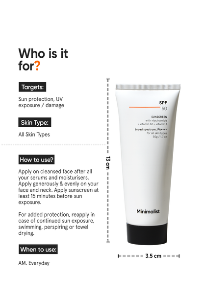 Minimalist Multi-Vitamin SPF 50 Sunscreen Broad Spectrum PA++++ Lightweight