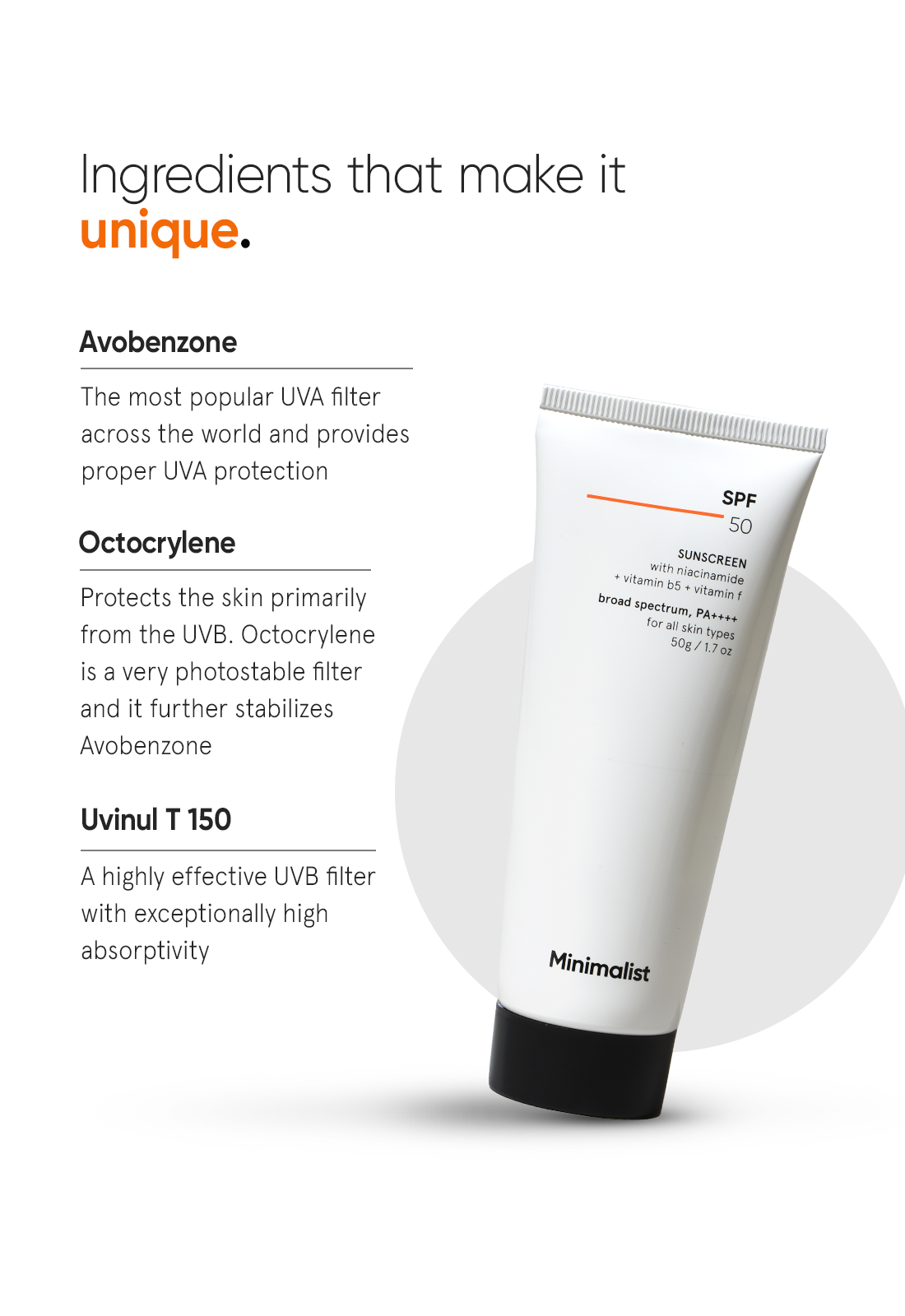 Minimalist Multi-Vitamin SPF 50 Sunscreen Broad Spectrum PA++++ Lightweight