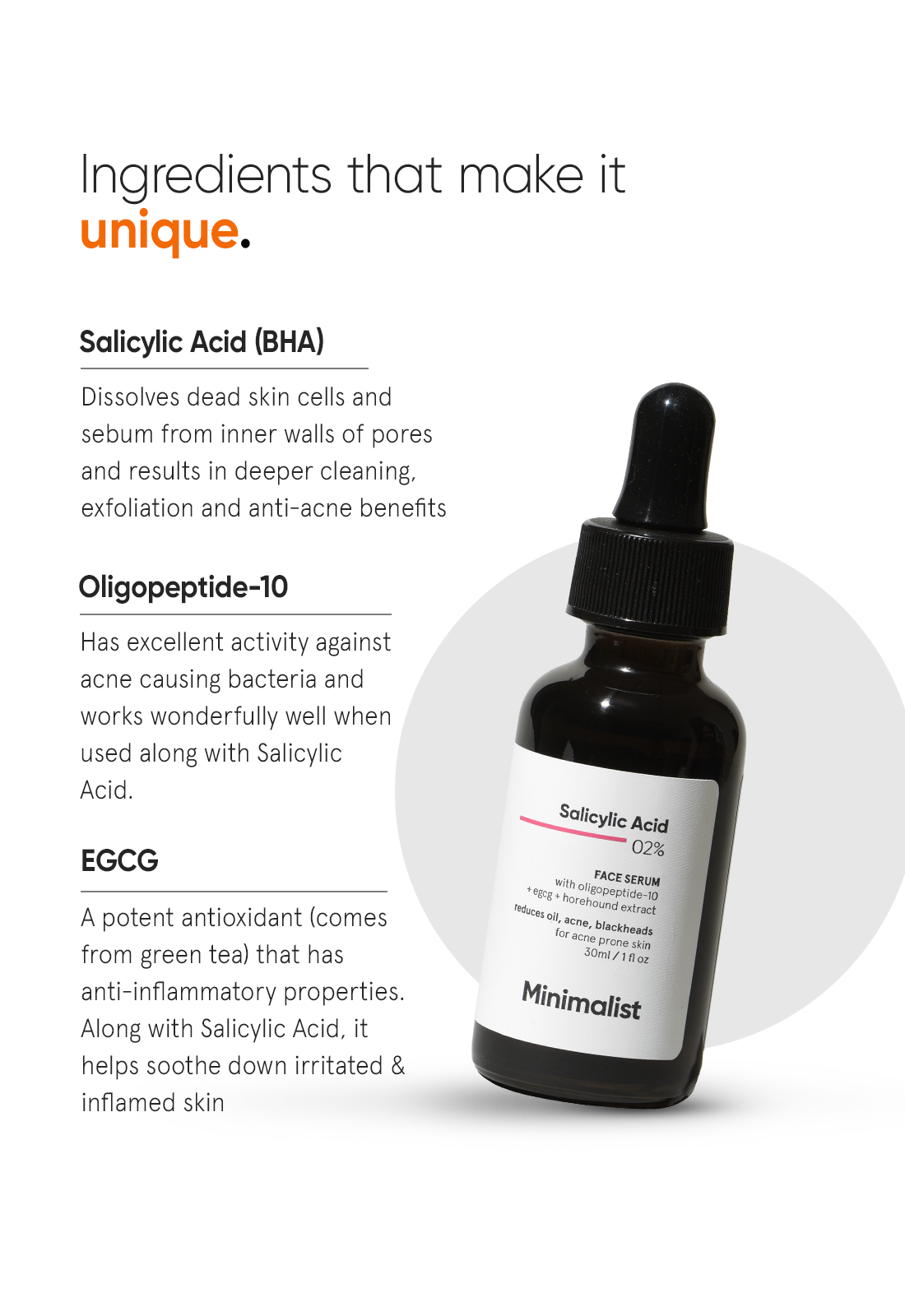 Minimalist Salicylic Acid 2% Face Serum for Acne and Blackheads