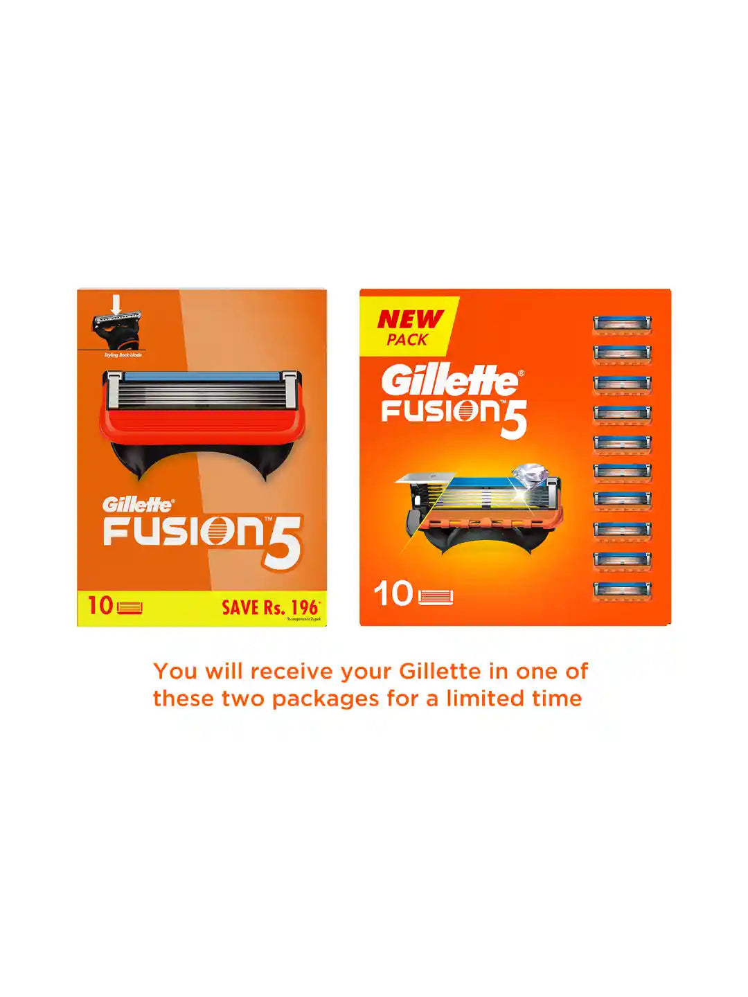 Gillette Fusion5 Men's Razor Blade Cartridges, 10-Count for Smooth Shaving