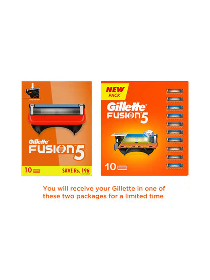 Gillette Fusion5 Men's Razor Blade Cartridges, 10-Count for Smooth Shaving