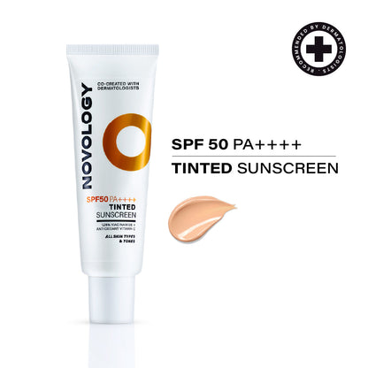 Novology SPF 50 PA++++ Tinted Sunscreen with Niacinamide 1.76oz