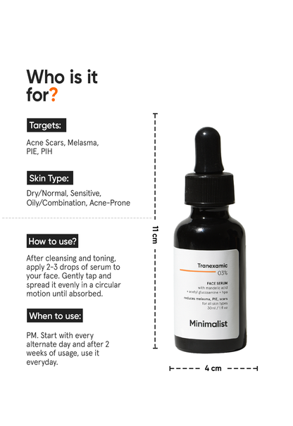 Minimalist 3% Tranexamic Acid Serum for Melasma and Acne Scars