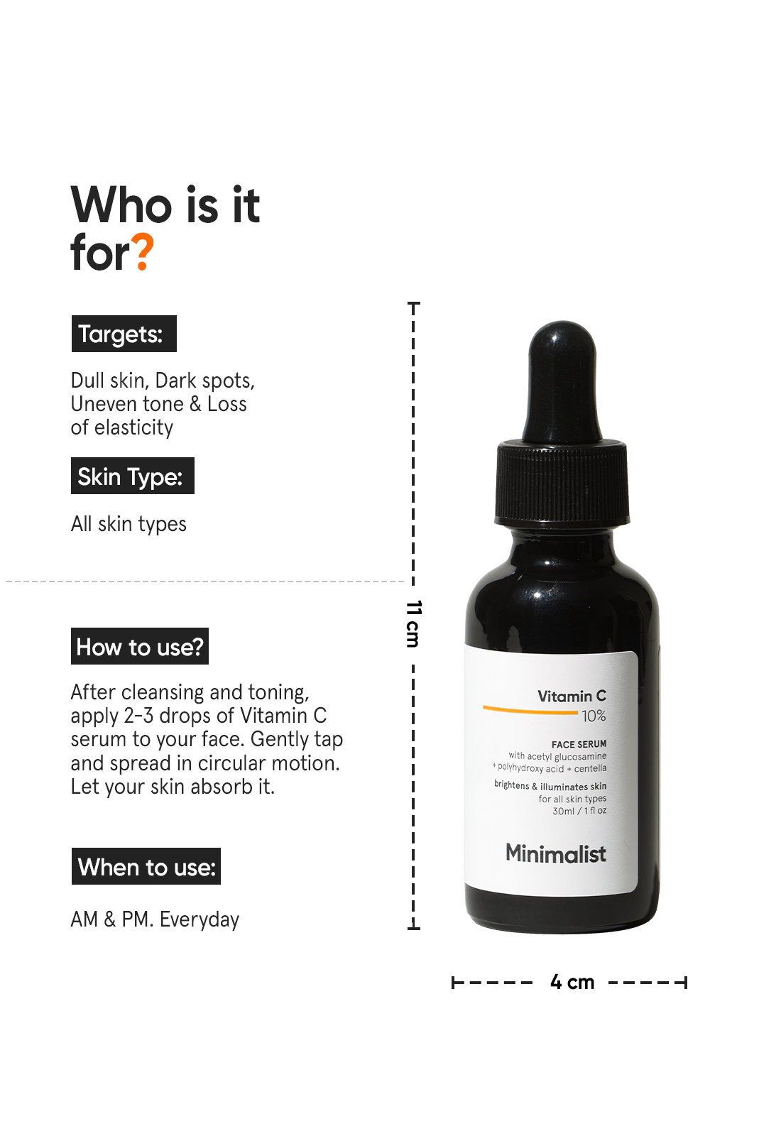 Minimalist Vitamin C 10% Face Serum for Brighter Glowing Skin