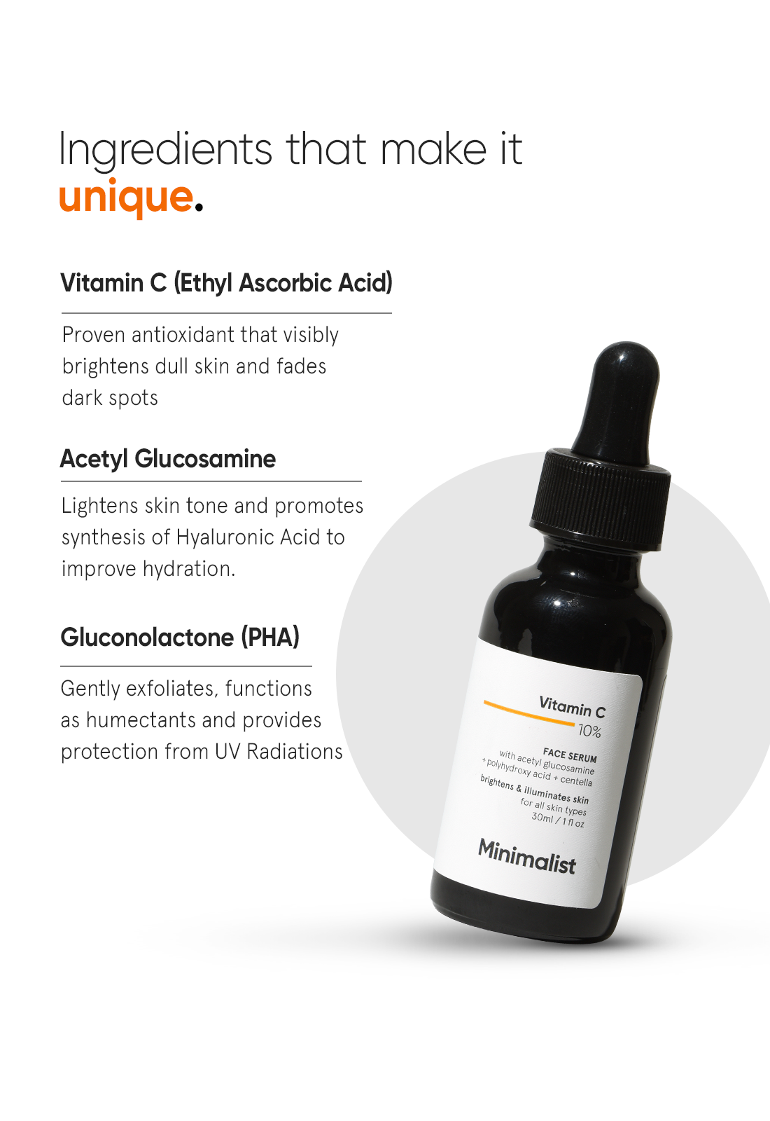 Minimalist Vitamin C 10% Face Serum for Brighter Glowing Skin