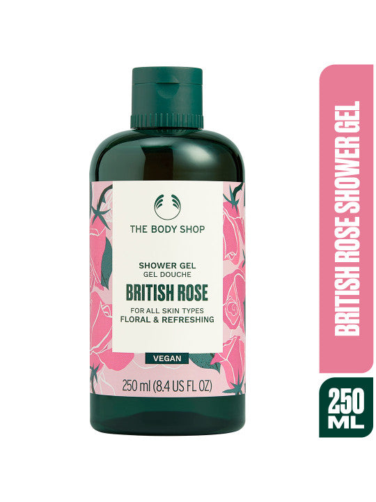 The Body Shop British Rose Shower Gel 250ml | Vegan, Cruelty-Free Floral Cleanser