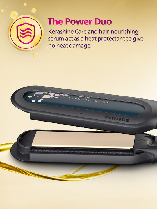 Philips Navy Blue Straightener with Moroccan Oil and Vitamin E