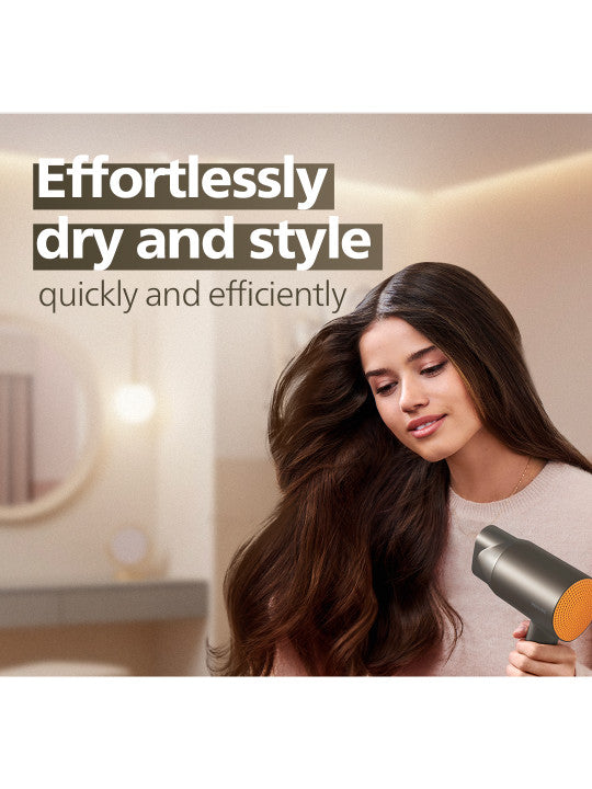 Philips 1600W Hair Dryer with 4 Heat Speed Modes Brown Orange