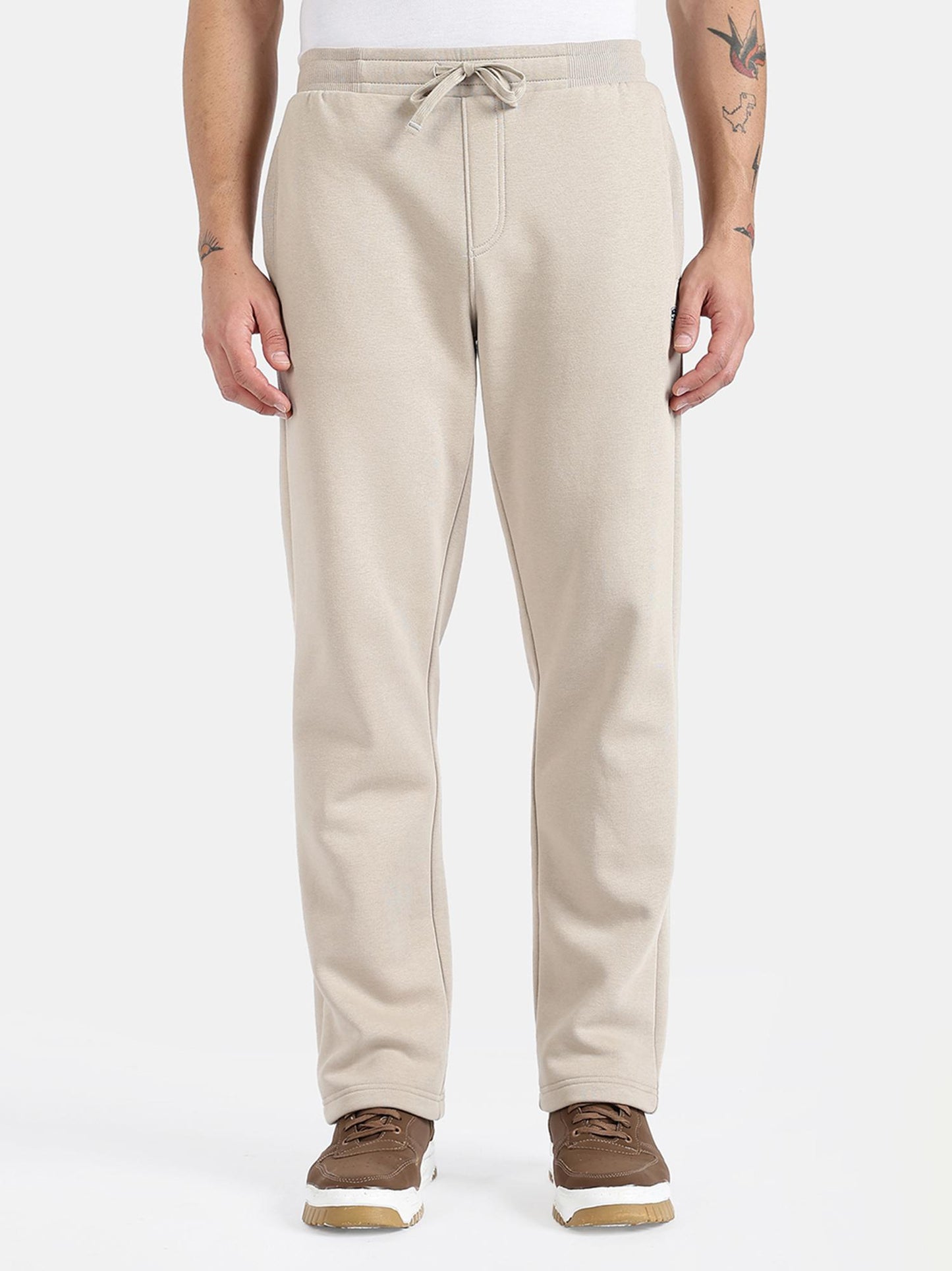 Jockey UM78 Men's Super Combed Cotton Rich Fleece Trackpants - Pure Cashmere Beige