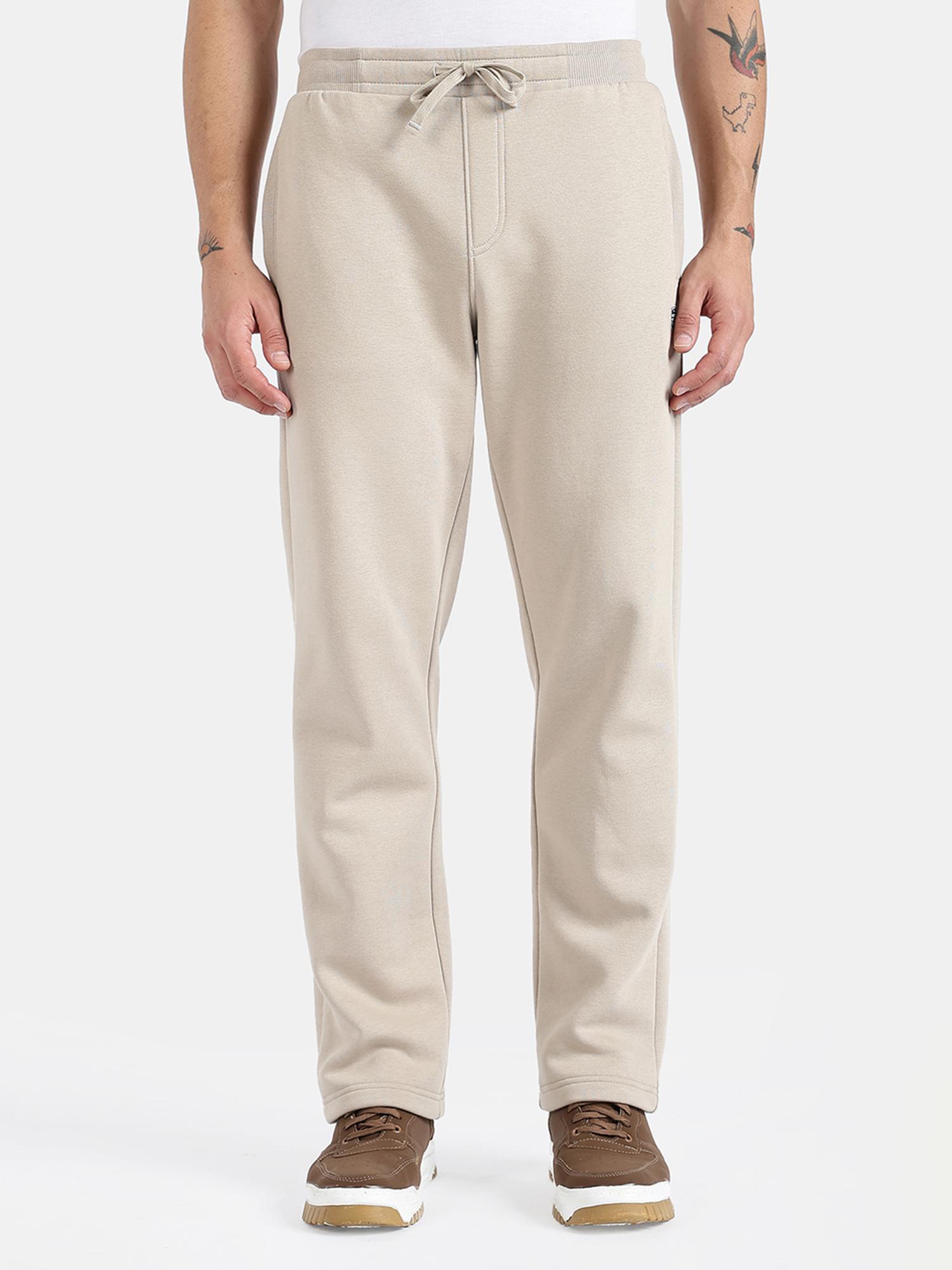 Jockey UM78 Men's Super Combed Cotton Rich Fleece Trackpants - Pure Cashmere Beige